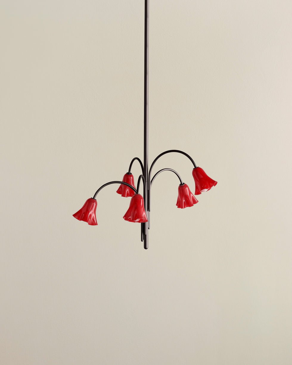 Aurora Chandelier Blossom Petal Glass Arms