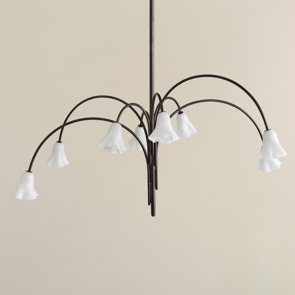 Aurora Chandelier Blossom Petal Glass Arms