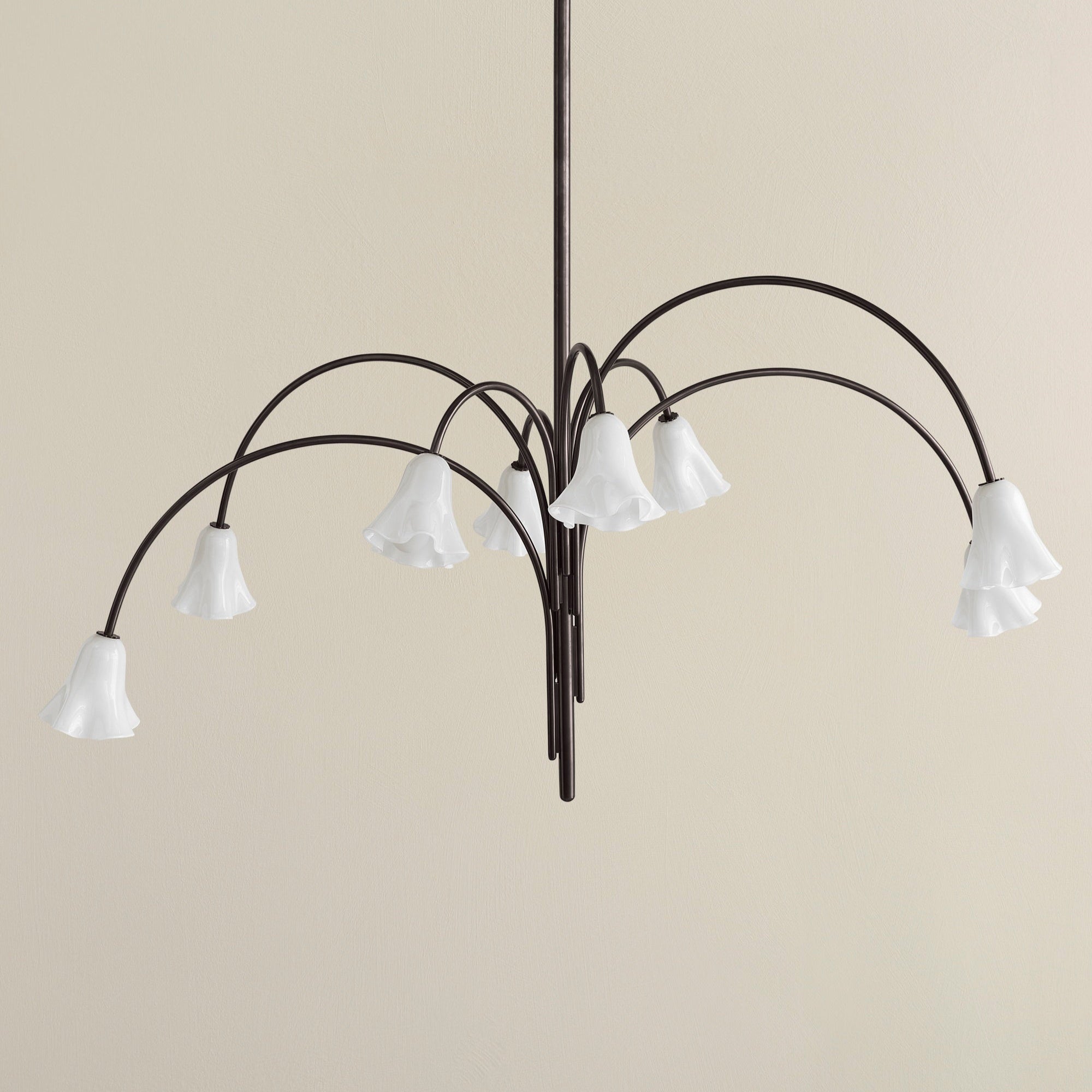 Aurora Chandelier Blossom Petal Glass Arms