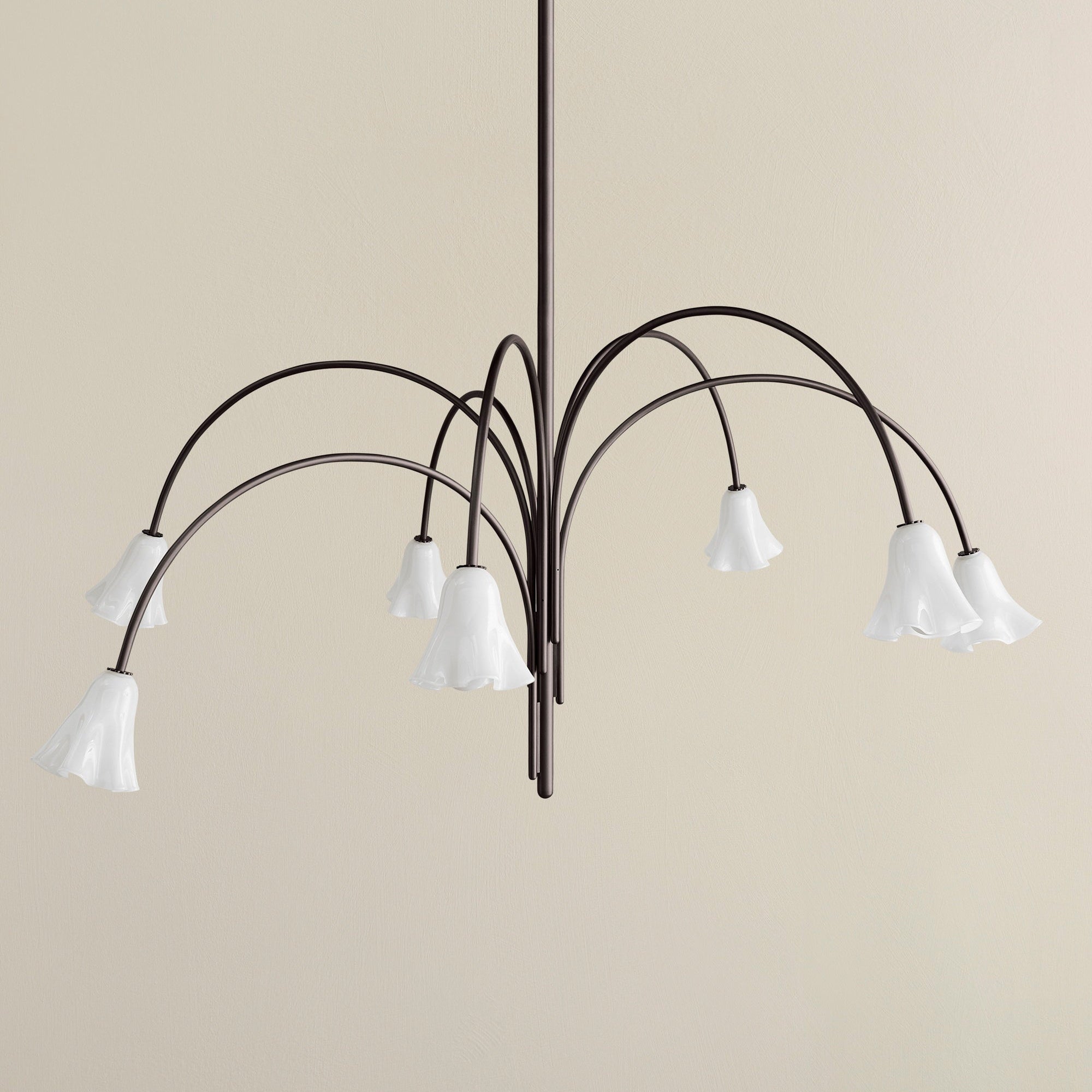Aurora Chandelier Blossom Petal Glass Arms