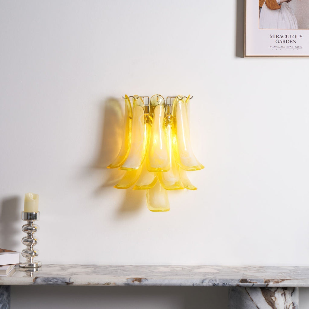 Aurora Wall Light Petal Shaped Glass Vintage Artistic
