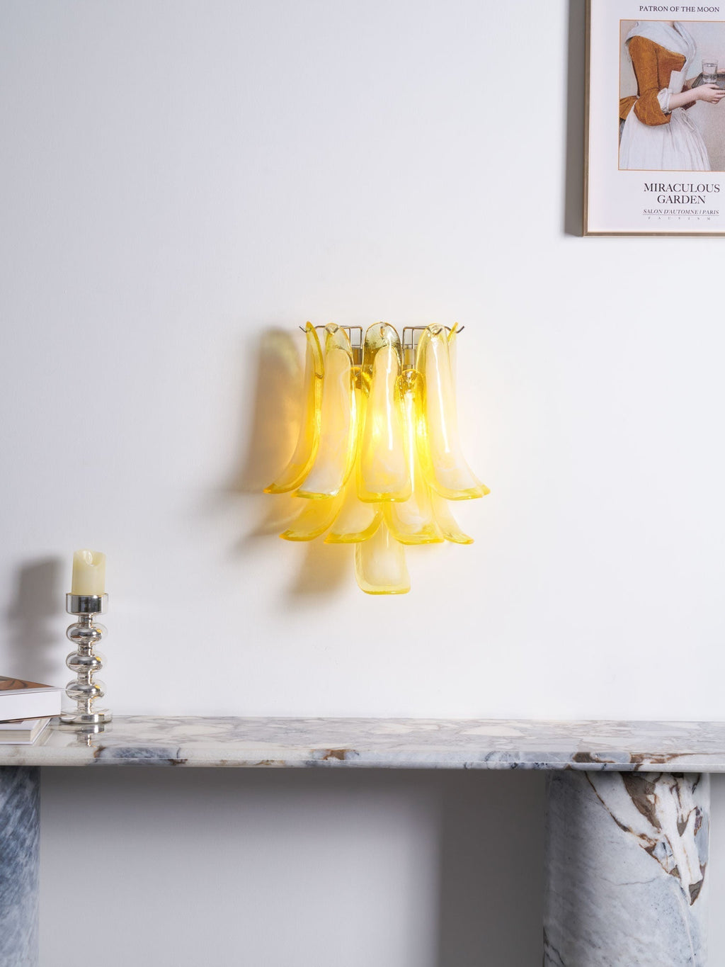 Aurora Wall Light Petal Shaped Glass Vintage Artistic