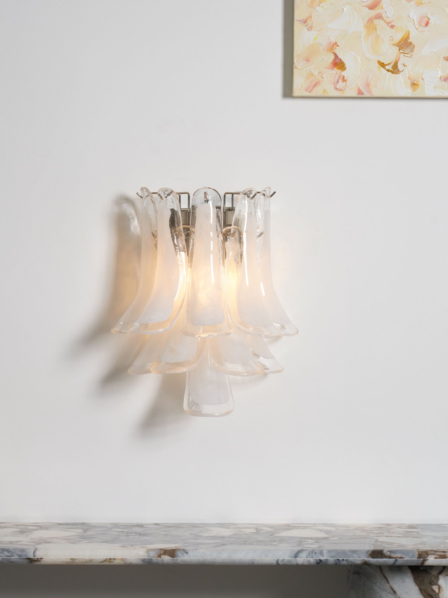 Aurora Wall Light Petal Shaped Glass Vintage Artistic