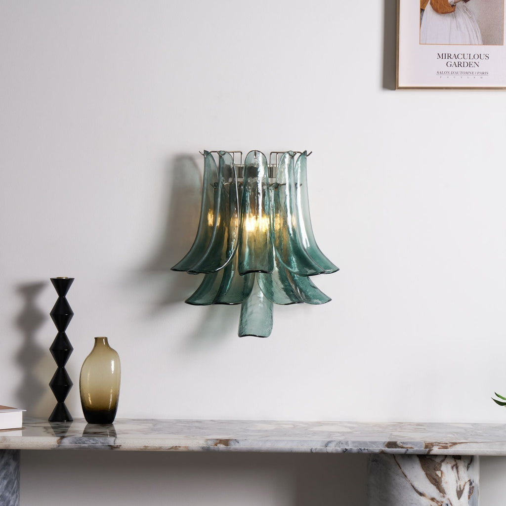 Aurora Wall Light Petal Shaped Glass Vintage Artistic