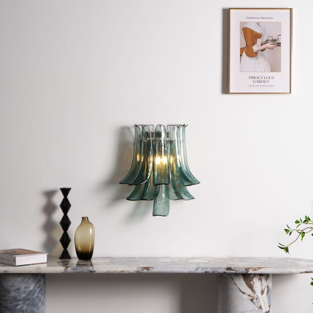 Aurora Wall Light Petal Shaped Glass Vintage Artistic