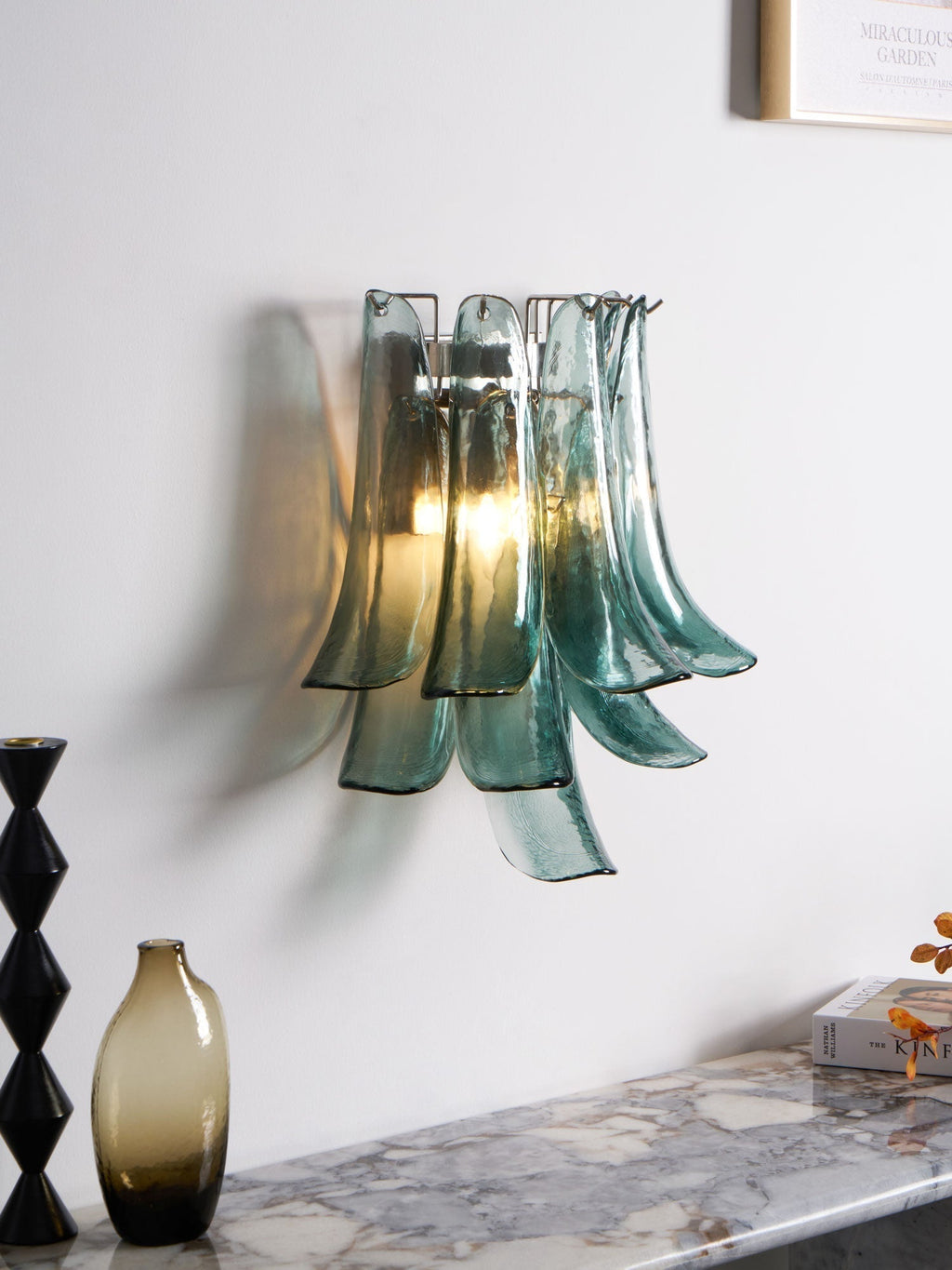 Aurora Wall Light Petal Shaped Glass Vintage Artistic