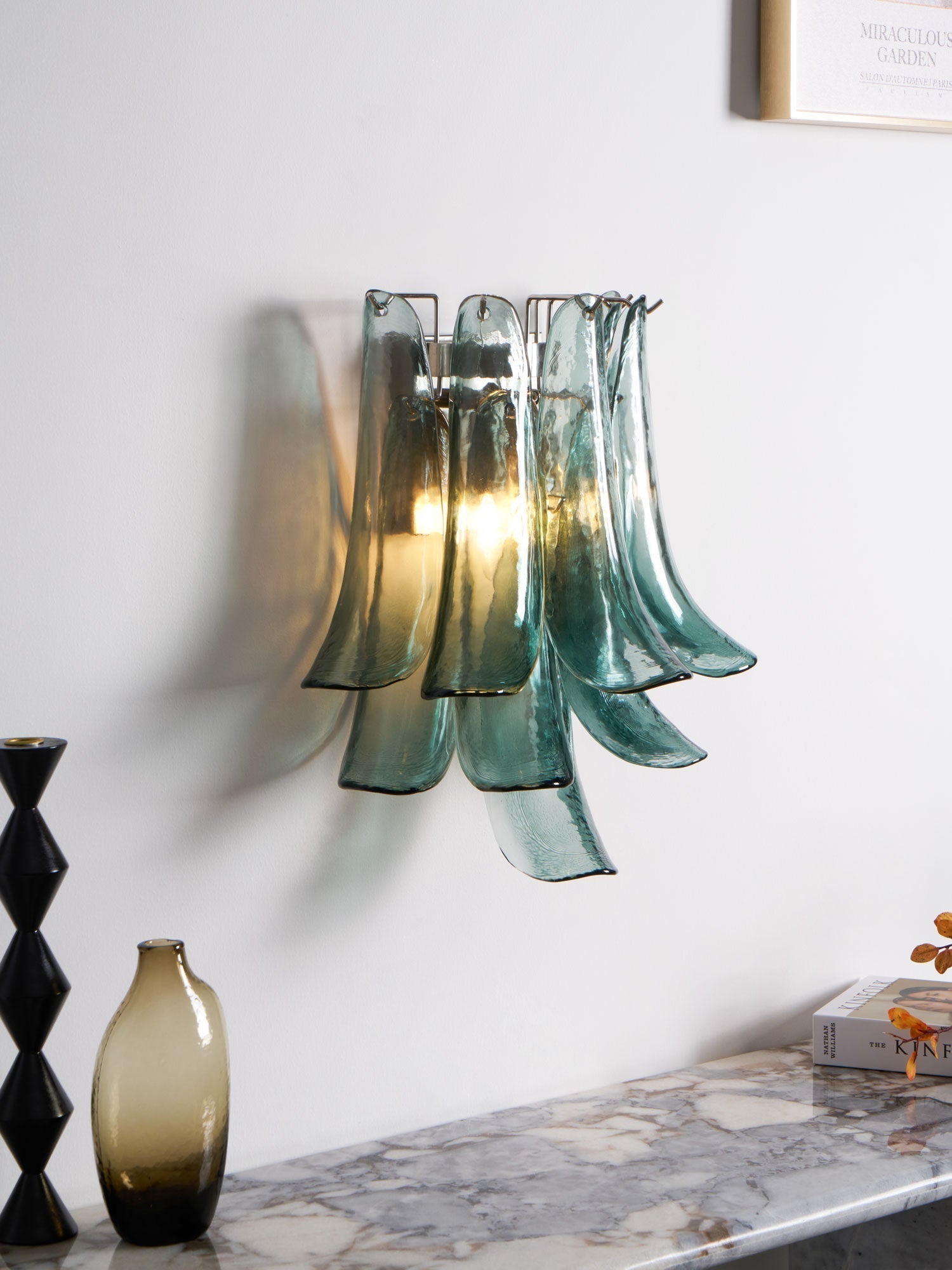 Aurora Wall Light Petal Shaped Glass Vintage Artistic