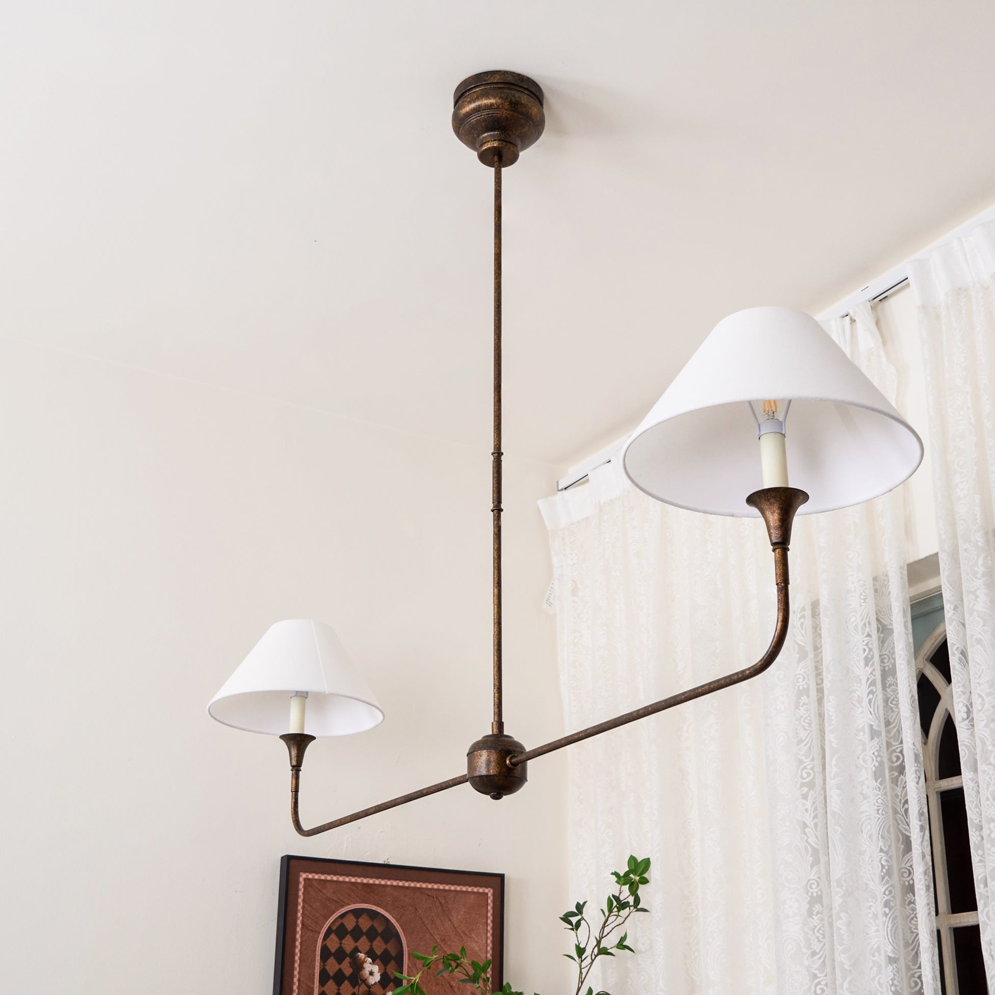 Norli Modern Linear LED Chandelier Metal Living Room Bedroom