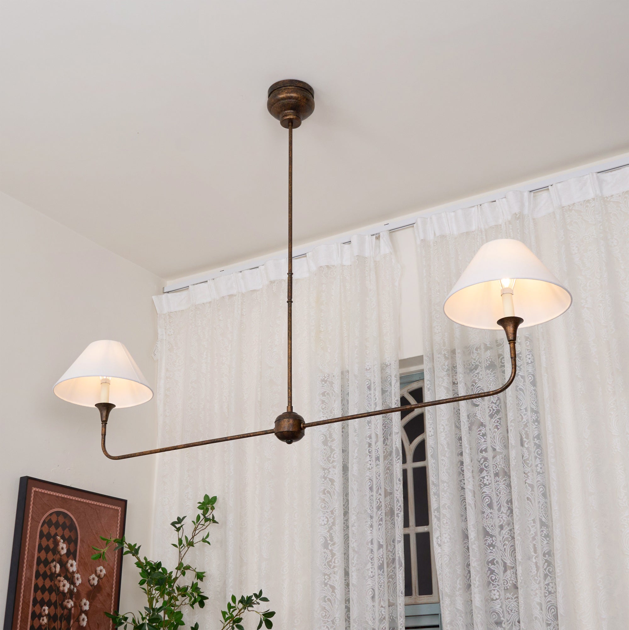 Norli Modern Linear LED Chandelier Metal Living Room Bedroom