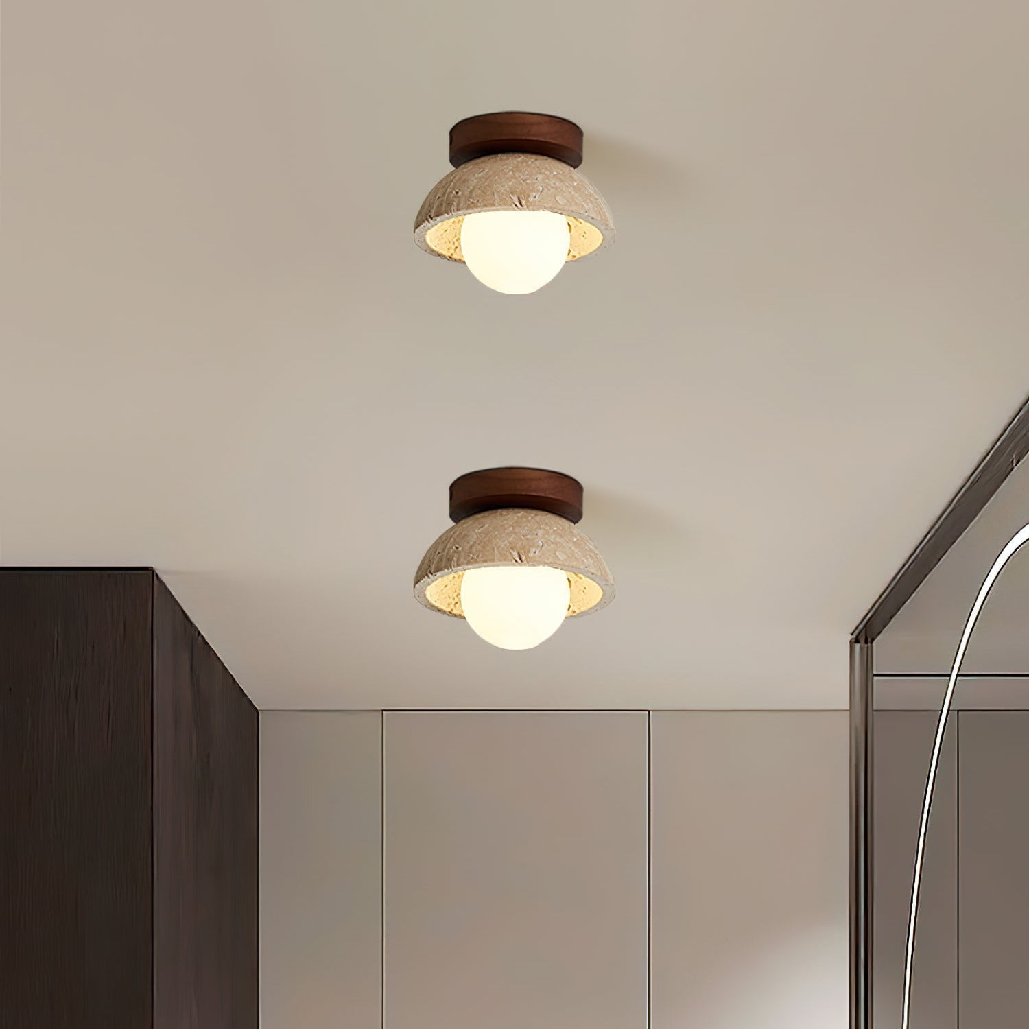 Ritta Minimalist Travertine Ceiling Light