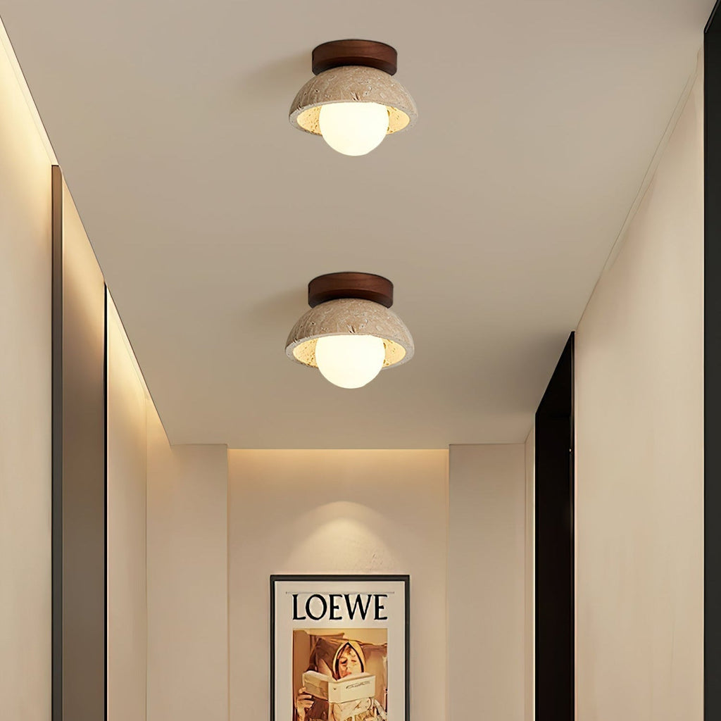 Ritta Minimalist Travertine Ceiling Light