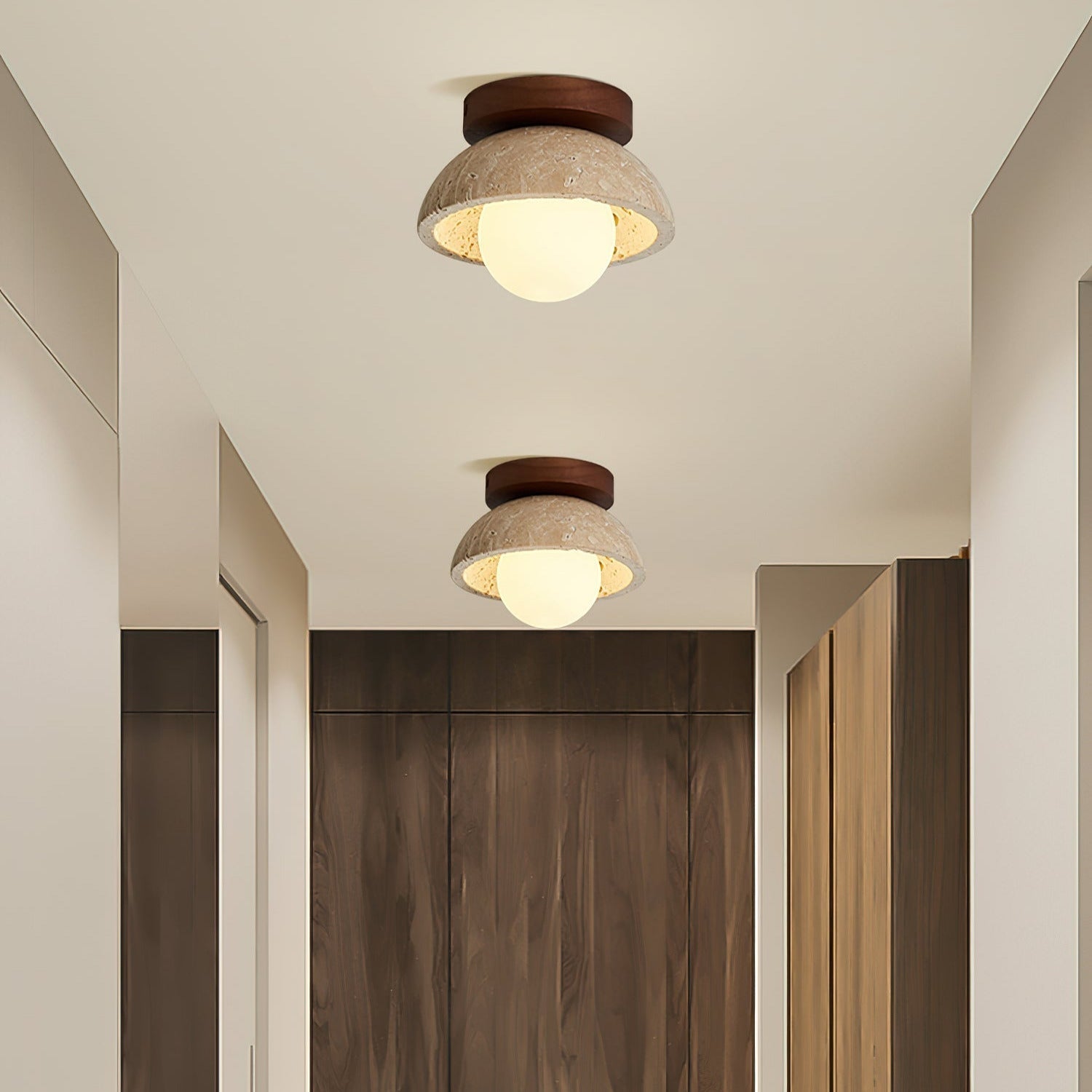 Ritta Minimalist Travertine Ceiling Light