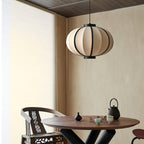 Pendant Lamp Fabric Lantern Shade Metal Frame Vintage