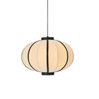 Pendant Lamp Fabric Lantern Shade Metal Frame Vintage