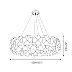 Ophelis Pink Flower Glass Chandelier