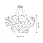Ophelis Pink Flower Glass Chandelier