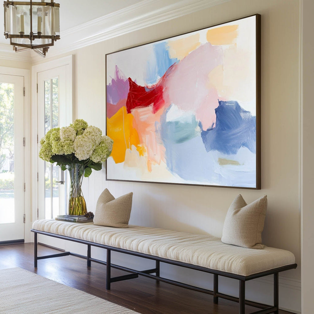 Vibrant Color Block Abstract Expressionist Painting
