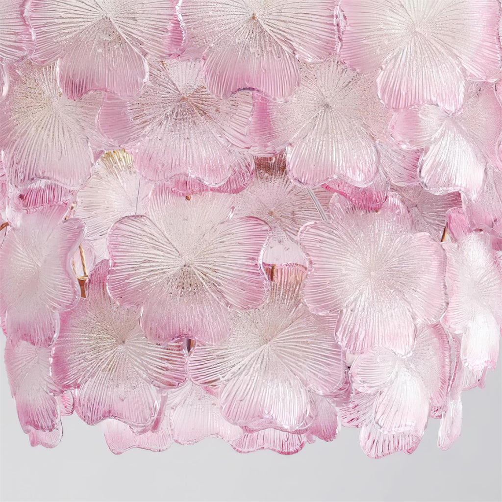 Ophelis Pink Flower Glass Chandelier
