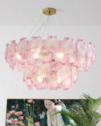 Ophelis Pink Flower Glass Chandelier