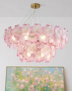 Ophelis Pink Flower Glass Chandelier