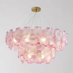 Ophelis Pink Flower Glass Chandelier