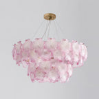 Ophelis Pink Flower Glass Chandelier