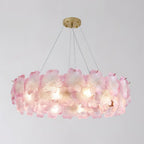 Ophelis Pink Flower Glass Chandelier
