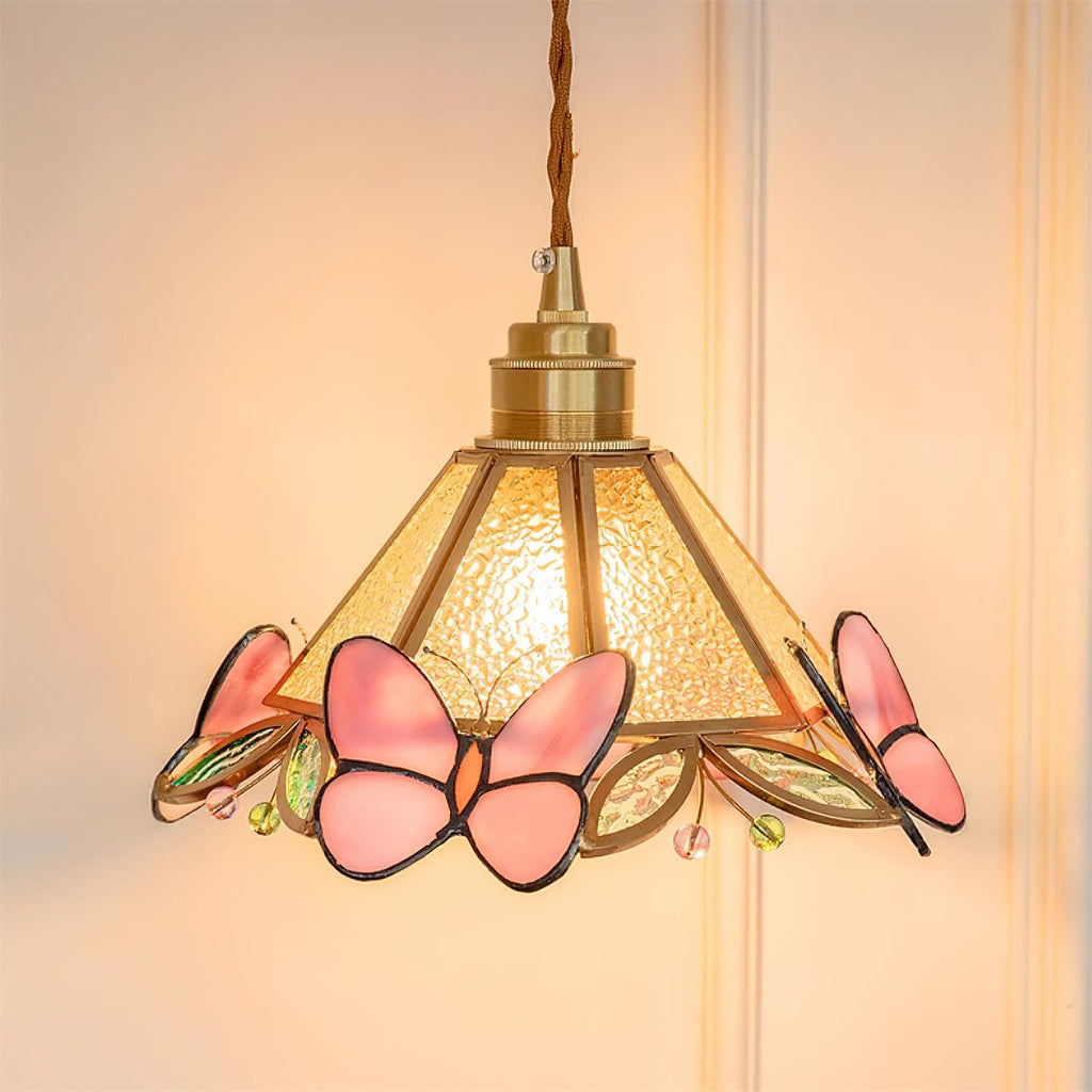 Tiffany Butterfly Stained GlassPendant Light