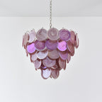 Aurora Chandelier Pink Murano Disc Layered