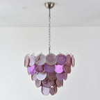 Aurora Chandelier Pink Murano Disc Layered