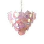 Aurora Chandelier Pink Murano Disc Layered