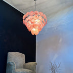 Aurora Chandelier Pink Murano Disc Layered