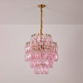 Aurora Chandelier Pink Murano Glass Layered Glam