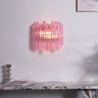 Aurora Wall Lamp Pink Murano Glass Tube