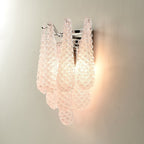 Aurora Wall Sconce Pink Waffle Glass Modern