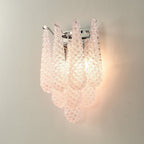Aurora Wall Sconce Pink Waffle Glass Modern