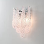 Aurora Wall Sconce Pink Waffle Glass Modern