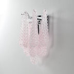 Aurora Wall Sconce Pink Waffle Glass Modern