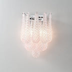 Aurora Wall Sconce Pink Waffle Glass Modern