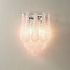 Aurora Wall Sconce Pink Waffle Glass Modern