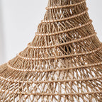Pendant Light Handwoven Rattan Shade Metal Frame Bohemian Natural