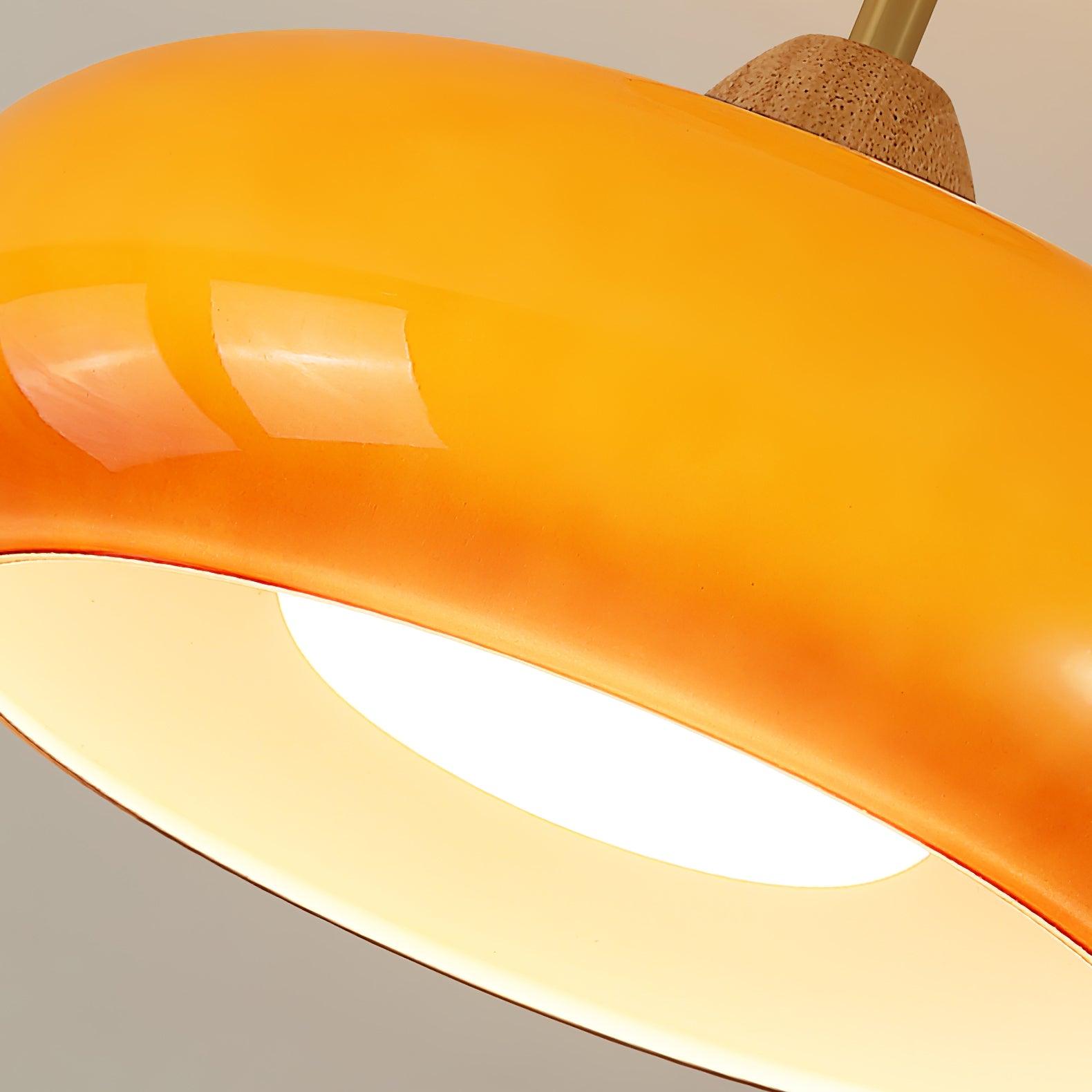 Charlotte Flush Mount Ceiling Light Glass Wood &Orange&White