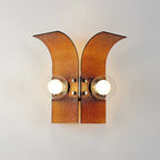 Wall Light Textured Glass Panels Dual Globes