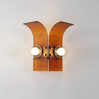Wall Light Textured Glass Panels Dual Globes