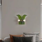 Wall Light Textured Glass Panels Dual Globes