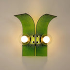 Wall Light Textured Glass Panels Dual Globes