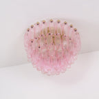 Aurora Ceiling Lamp Poliedri Pink Murano Glass Layered Flush Mount