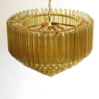Aurora Chandelier Amber Murano Glass Prism Grand Art
