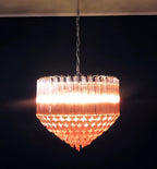 Aurora Chandelier Pink Glass Prisms Geometric