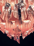 Aurora Chandelier Pink Glass Prisms Geometric